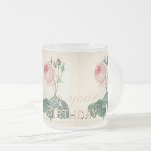 100th誕生祝いのヴィンテージはマグFの上がりました フロストグラスマグカップ (正面右)