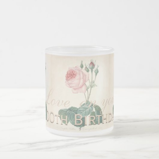 100th誕生祝いのヴィンテージはマグFの上がりました フロストグラスマグカップ (中央)