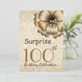 100th驚きの誕生会の金ゴールドの花 招待状 (スタンド正面)