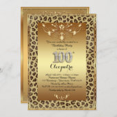 100th、誕生日パーティー100th、チータ王室のー金ゴールド+ 招待状 (正面/裏面)