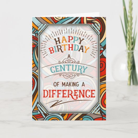 100th Birthday A Century of Making a Difference カード (正面)
