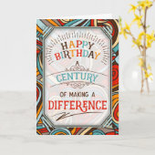 100th Birthday A Century of Making a Difference カード (黄色い花)