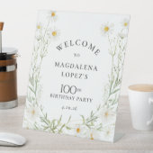 100th Birthday April Birth Flower Daisy Custom 台座サイン (インサイチュ)