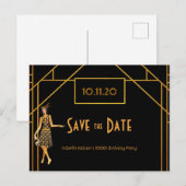 100th birthday art decoギャツビーは日付を保存 ポストカード (正面/裏面)