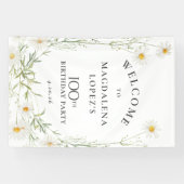 100th Birthday Banner April Birth Flower Daisy 横断幕 (横)