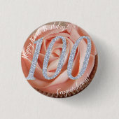 100th Birthday Cupcake 3 Cm Round Badge 缶バッジ (正面)