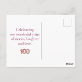 100th Birthday - Elegant Floral Number 100 Thanks ポストカード (裏面)