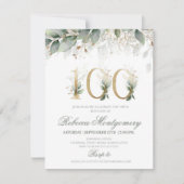 100th birthday Elegant Milestone invitation 出欠カード (正面)