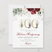 100th birthday Elegant Milestone invitation 出欠カード (正面)