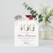 100th birthday Elegant Milestone invitation 出欠カード (スタンド正面)