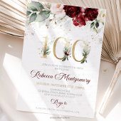 100th birthday Elegant Milestone invitation 出欠カード