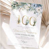 100th birthday Elegant Milestone invitation 出欠カード