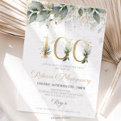 100th birthday Elegant Milestone invitation 出欠カード