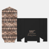 100th Birthday Elegant Rose Gold Lace フェイバーボックス (見開き)