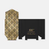 100th Birthday Gold Damask Thank You フェイバーボックス (折り畳みなし)