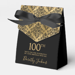 100th Birthday Gold Damask Thank You フェイバーボックス