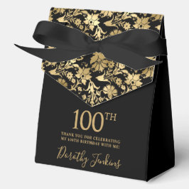 100th Birthday Gold Floral Thank You  フェイバーボックス