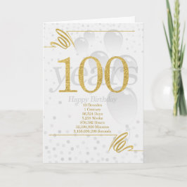 100th Birthday in Days Weeks Minutes with Name カード