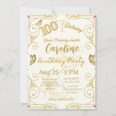100th Birthday Milestone Elegant 招待状 (正面)
