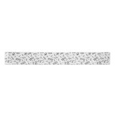 100th Birthday Modern Number Pattern Black/White サテンリボン (正面)