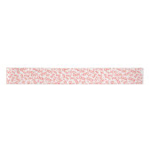 100th Birthday Modern Number Pattern Coral/White サテンリボン (正面)