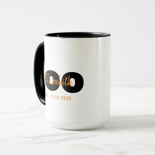 100th Birthday Mug,Milestone Gift,Name & Date マグカップ (正面左)