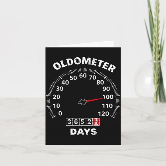 100th birthday oldometer zero to 100 years car カード (正面)