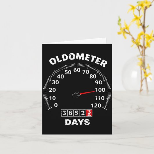 100th birthday oldometer zero to 100 years car カード (黄色い花)
