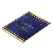 100th Birthday Party 100ダークブルー金ゴールドゲストブック ノートブック (左側)