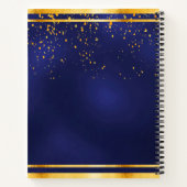 100th Birthday Party 100ダークブルー金ゴールドゲストブック ノートブック (裏面)