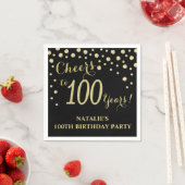 100th Birthday Party Black and Diamond スタンダードカクテルナプキン (インサイチュ)