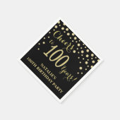 100th Birthday Party Black and Diamond スタンダードカクテルナプキン (角)
