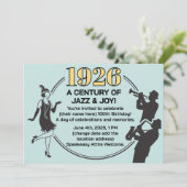 100th Birthday Party Card 1920s Speakeasy Flapper 招待状 (スタンド正面)