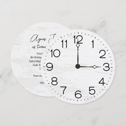 100th Birthday Party Clock On Whitewashed Wood (正面/裏面)