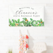 100th Birthday Party December Birth Flower Welcome 横断幕 (インサイチュ)