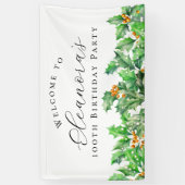 100th Birthday Party December Birth Flower Welcome 横断幕 (縦)