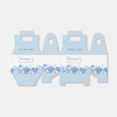 100th Birthday Party Dusty Blue Rose Floral フェイバーボックス (折り畳みなし)