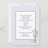 100th Birthday Party Hearts and Lily of the Valley 招待状 (正面)