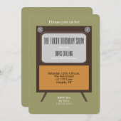 100th Birthday Party InvitationヴィンテージTV 招待状 (正面/裏面)