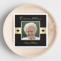 100th Birthday Party Photo on Black紙