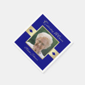 100th Birthday Party Photo on Navy Blue紙 スタンダードカクテルナプキン (角)