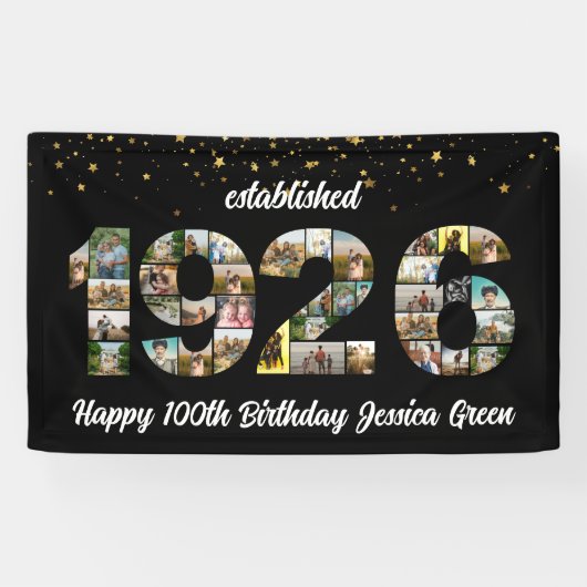100th Birthday Photo Collage Established 1926 横断幕 (横)