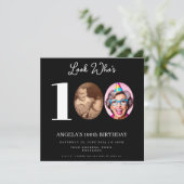 100th Birthday Photo Invitation | Number Collage 招待状 (スタンド正面)