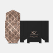 100th Birthday Rose Gold Damask Thank You フェイバーボックス (折り畳みなし)