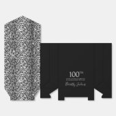 100th Birthday Silver Leopard Print Thank You  フェイバーボックス (見開き)