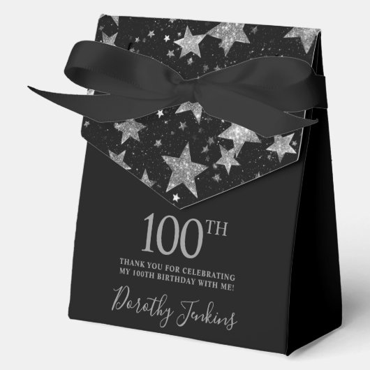 100th Birthday Silver Stars Thank You  フェイバーボックス (正面)