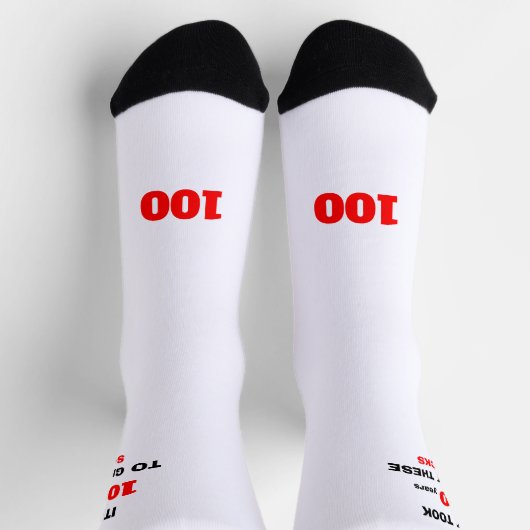 100th Birthday Socks Men Funny ソックス (上部)