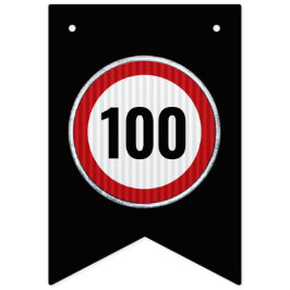 100th Birthday Speed Limit Sign  バンティングフラッグ