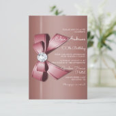 100th Centenarian Jewel Bow & Ribbon Birthday 招待状 (スタンド正面)