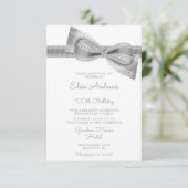 100th Centenarian Silver Bow & Ribbon Birthday 招待状 (スタンド正面)